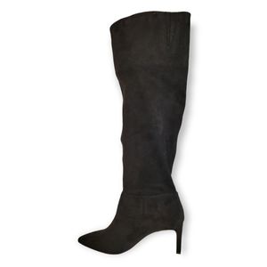 BCBGeneration Marlo Black Microsuede Fabric Knee High Tall Boots Size 7M